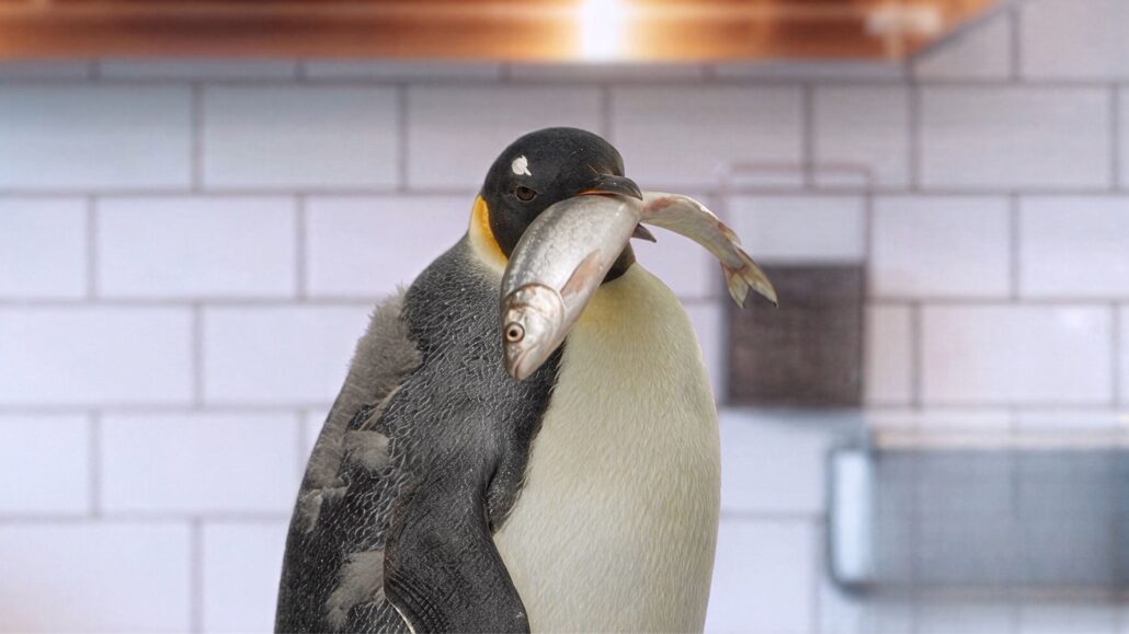 Pinguin in der Küche – Werbefilm für Belehrungsfilm Online